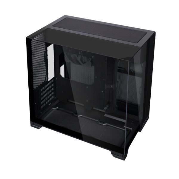 Lian Li O11 Vision-M - Caja ATX Mid Tower con ventilador de 140 mm, diseño AIO oculto y paneles de vidrio