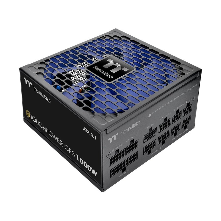 Thermaltake Toughpower GF3 1000W - Fuente ATX 3.0 PCIe Gen 5.0, 80 Plus Gold, totalmente modular, ventilador de 140 mm