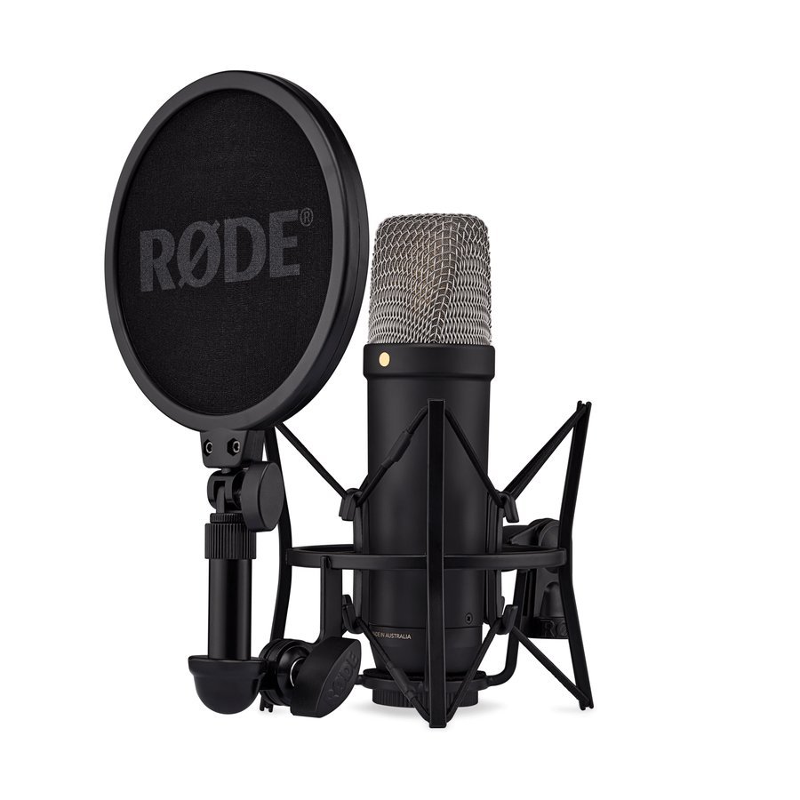 RØDE NT1 5.ª generación - Micrófono de condensador de gran diafragma con salidas XLR y USB, soporte antivibraciones y filtro antipop