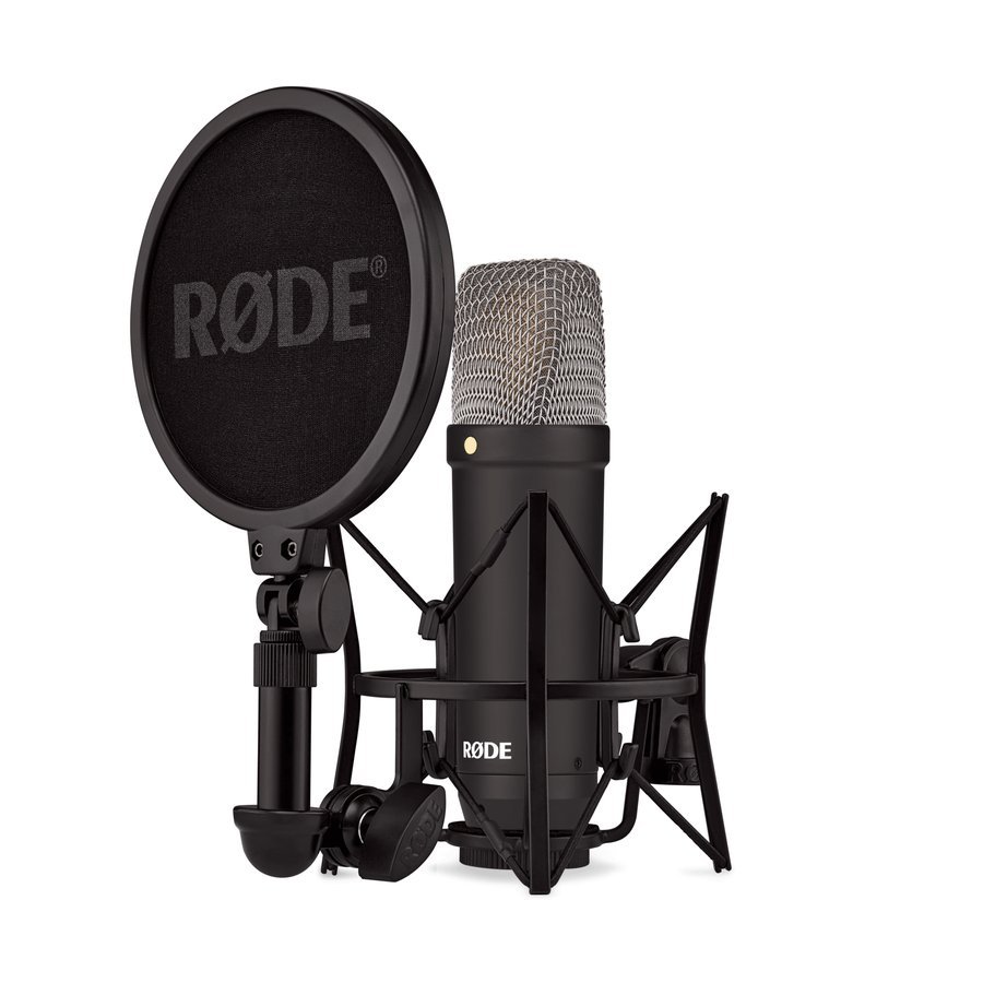 RØDE NT1 Signature Series micrófono de condensador de gran diafragma con soporte antivibraciones, filtro antipop y cable XLR