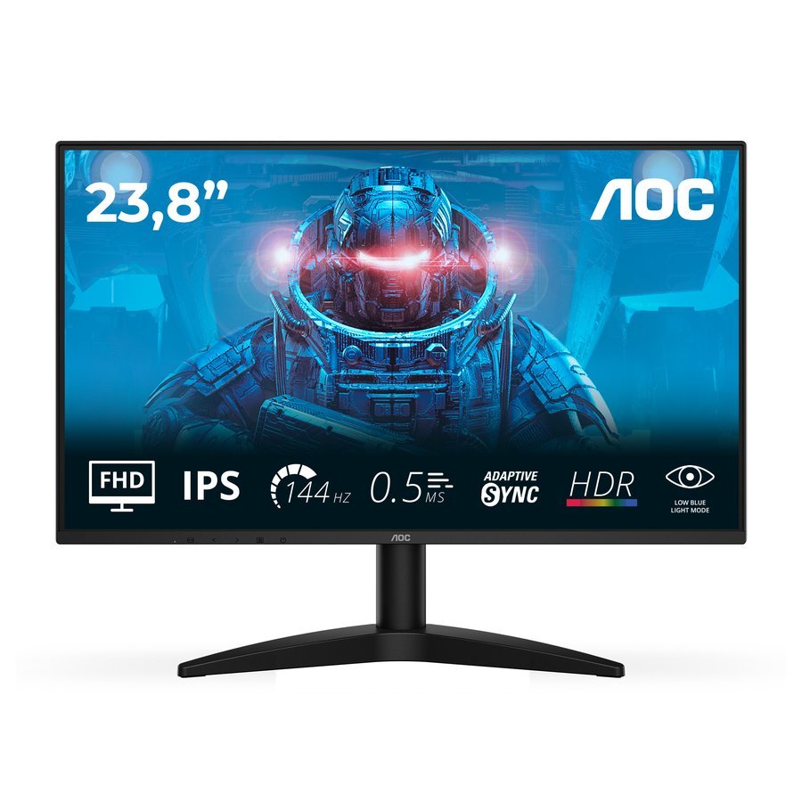 AOC 24B36X - Monitor gaming 24" 144 Hz, IPS, 4 ms GtG, HDR10, 1920x1080, HDMI 1.4