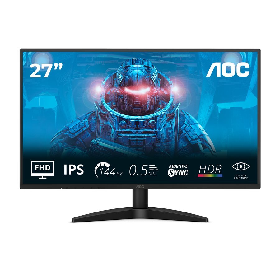 AOC 27B36X Gaming Monitor 27 Pulgadas 144Hz Panel IPS, 4ms GtG, HDR10 (1920x1080, HDMI 1.4)