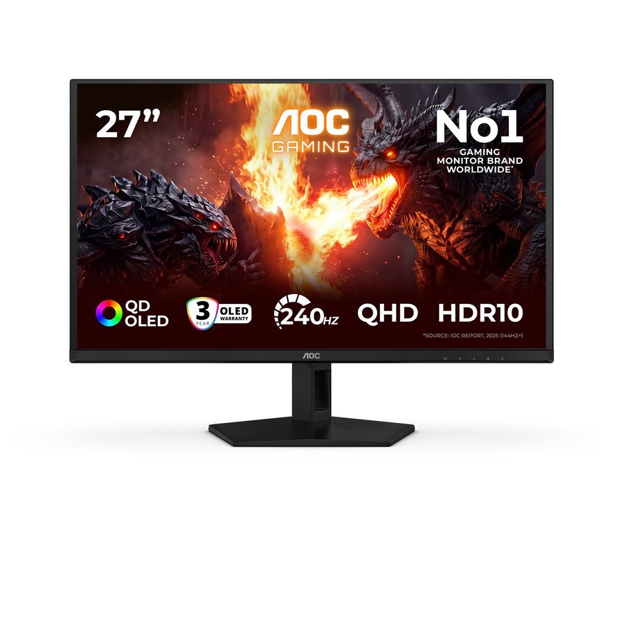 AOC Q27G41ZDF Gaming Monitor 27 Pulgadas 240Hz Panel QD-OLED, 0,03ms GtG, HDR10, G-Sync Compatible (2560x1440, HDMI 2.0, DisplayPort 1.4)