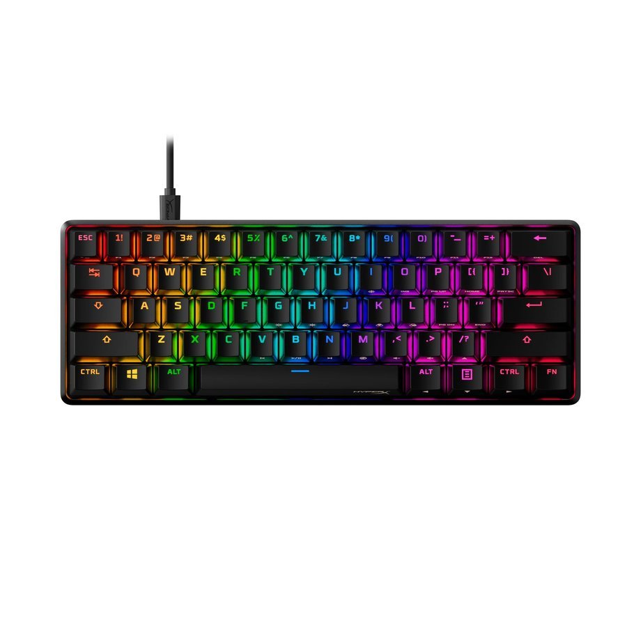 HyperX Alloy Origins 60 - Teclado mecánico para juegos, formato ultracompacto al 60 %, teclas HyperX Red (lineal)