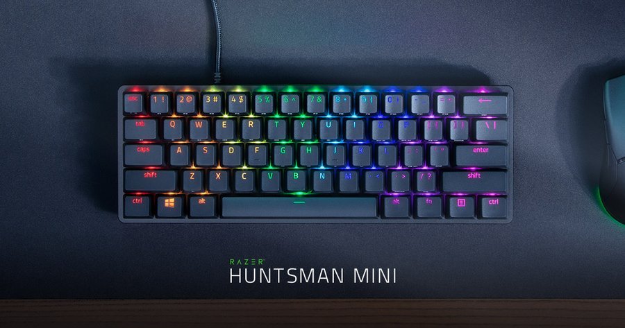 Razer Huntsman Mini (Interruptor Rojo) - 60% Teclado Compacto para Juegos (Interruptores Óptico-Mecánicos)