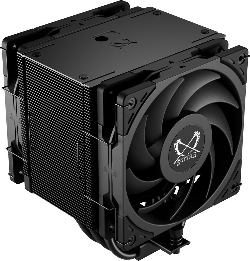 Scythe Mugen 6 Dual Fan Black Edition - Enfriador de aire para CPU, Intel LGA1700, LGA1151, AMD AM5, AM4, 120 mm, torre única, cubierta superior de aluminio (Mugen 6 Dual Fan Black Edition)