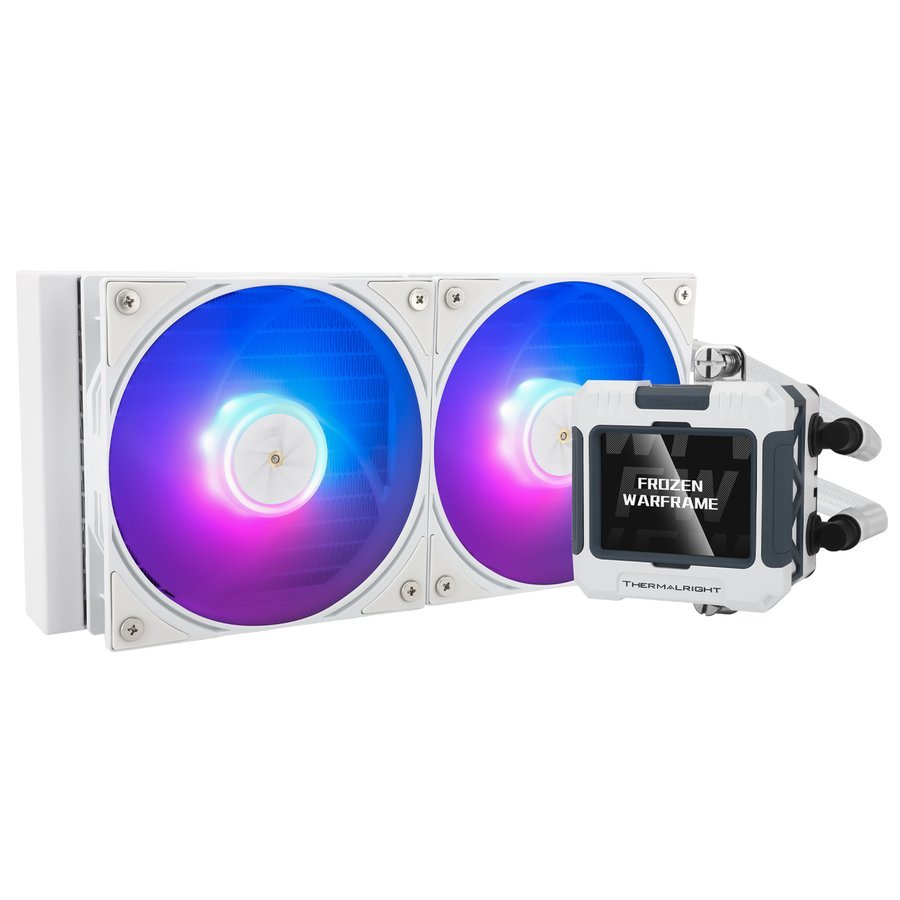 Thermalright Frozen Warframe 240 White ARGB - AIO de 240 mm, pantalla LCD IPS 320x240 de 2,4 pulgadas, para AM4/AM5 e Intel LGA1700