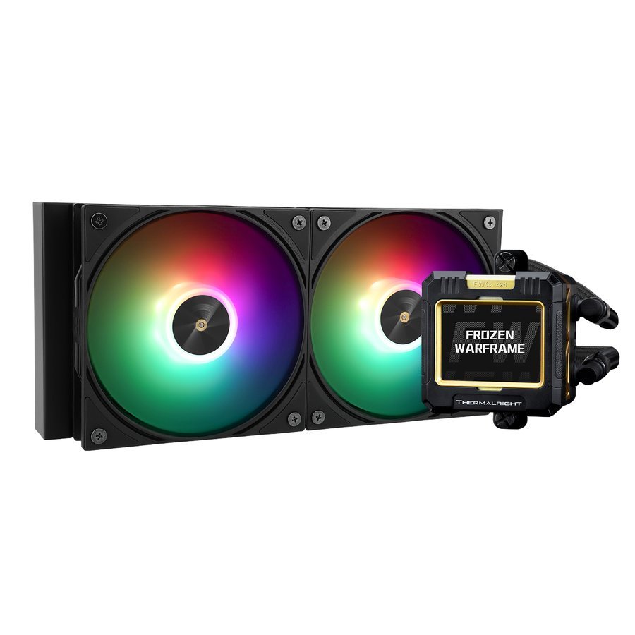 Thermalright Frozen Warframe 240 Black ARGB - AIO de 240 mm, pantalla LCD IPS 320x240 de 2,4 pulgadas, para AM4/AM5 e Intel LGA1700