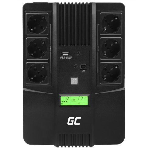 Green Cell SAI UPS 800VA 480W 230V Line Interactive con Pantalla LCD